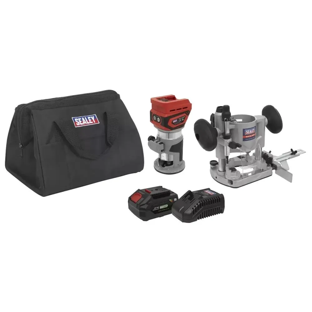 Sealey CP20VTRKIT1 Rechargeable Trimming Router Kit 20V/4Ah & Battery