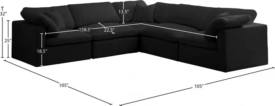 Sectionnel RéVersible En Duvet Modulaire Courant En Velours Pelucheux Confortable Comme Un Nuage