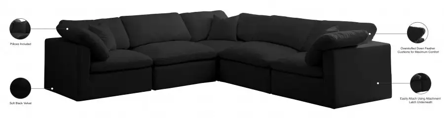 Sectionnel RéVersible En Duvet Modulaire Courant En Velours Pelucheux Confortable Comme Un Nuage