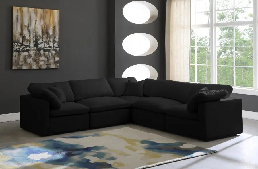 Sectionnel RéVersible En Duvet Modulaire Courant En Velours Pelucheux Confortable Comme Un Nuage