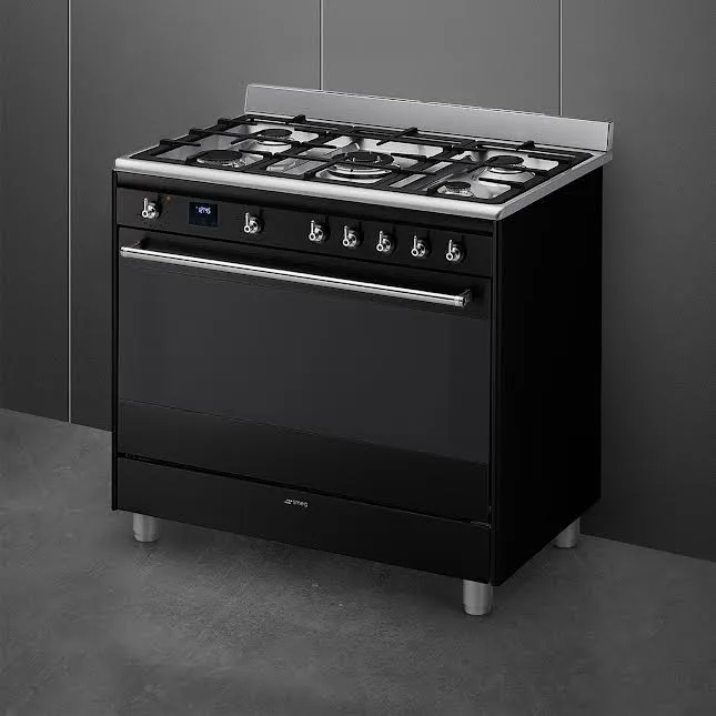 Smeg 90cm Cooker Gas Hob Noir jais