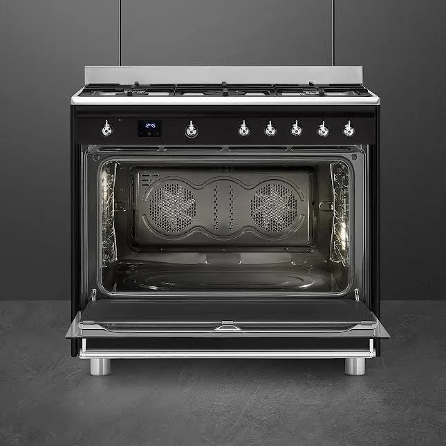 Smeg 90cm Cooker Gas Hob Noir jais