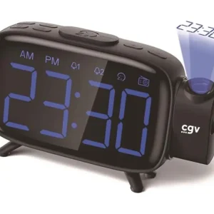Support smartphone Cgv Radio réveil avec projecteur noir - 13024