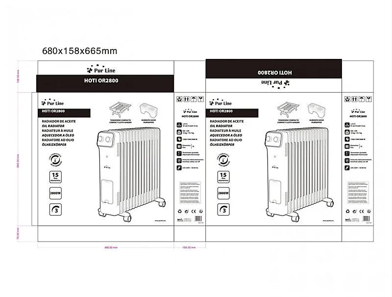Support smartphone Radiateur d'huile blanc avec réservoir d'humidification