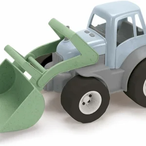 Tracteur pelleteuse en bioplastique vert pour stockage extérieur