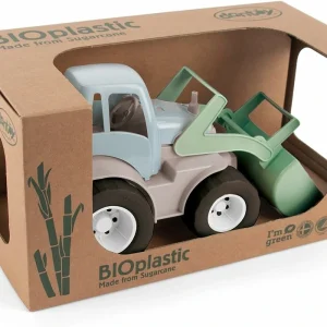 Tracteur pelleteuse en bioplastique vert pour stockage extérieur
