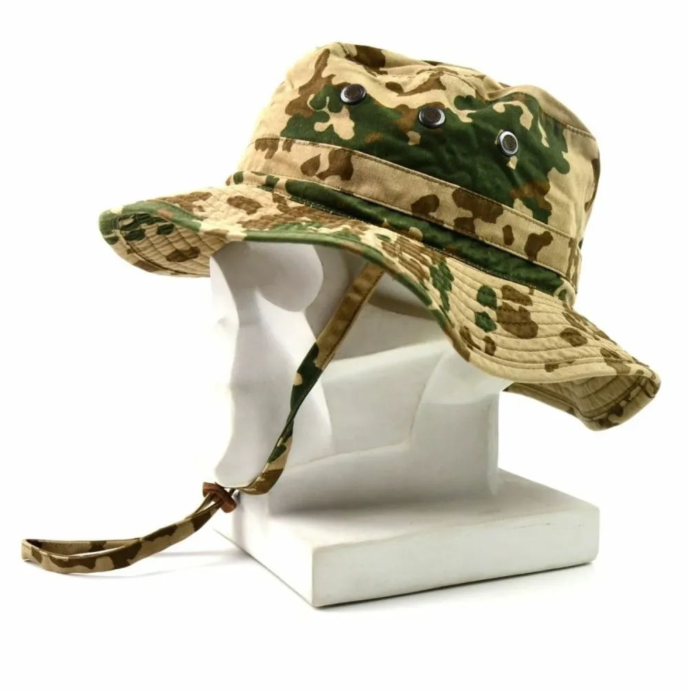 Véritable casquette militaire tactique de l'armée allemande BOONIE HAT pour hommes avec fixation universelle