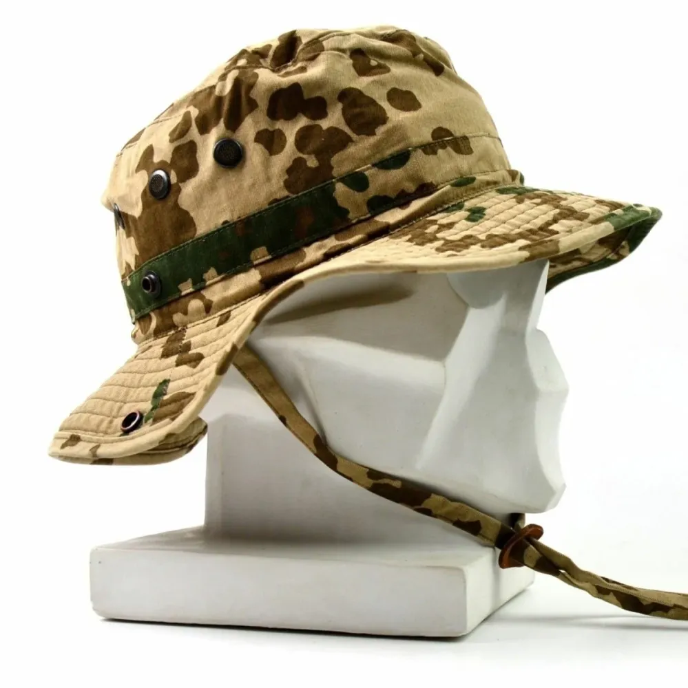 Véritable casquette militaire tactique de l'armée allemande BOONIE HAT pour hommes avec fixation universelle