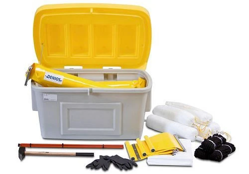 Kit d'extension de barrage anti-pollution DENIOS comprenant 2 barrages anti-pollution de 5 m chacun et des liants...