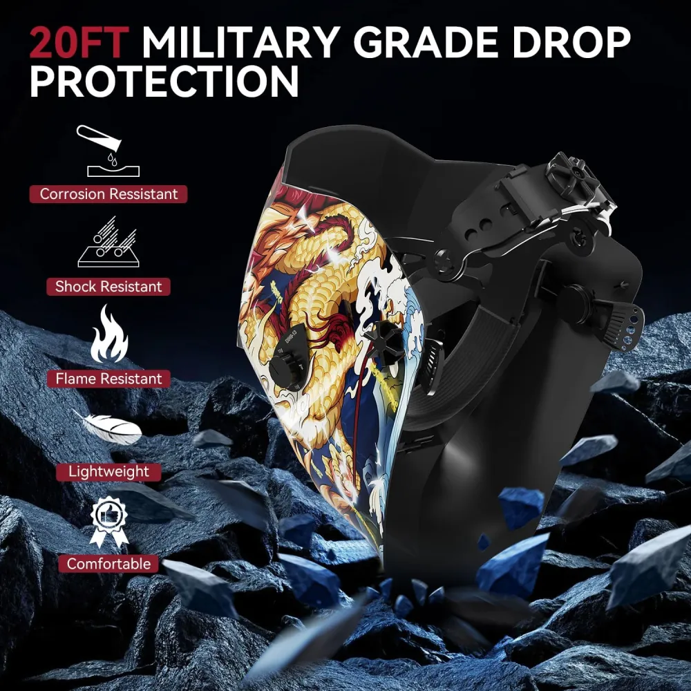 Arccaptain Dragon Numérique Auto-Darkening Welding Helmet Sensitivity Control
