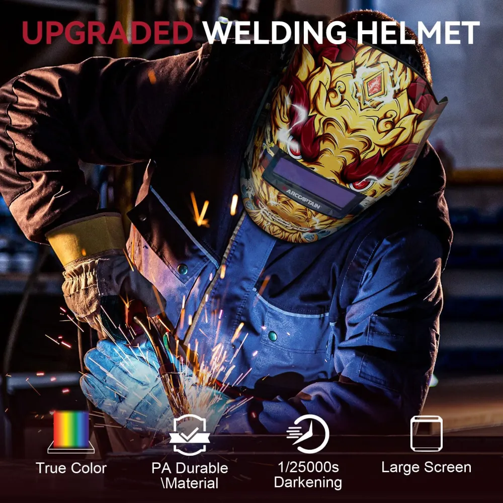 Arccaptain Dragon Numérique Auto-Darkening Welding Helmet Sensitivity Control