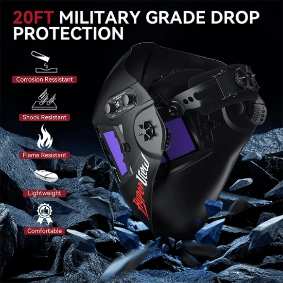 Arccaptain Noir jais Side View Auto-Darkening Welding Helmet