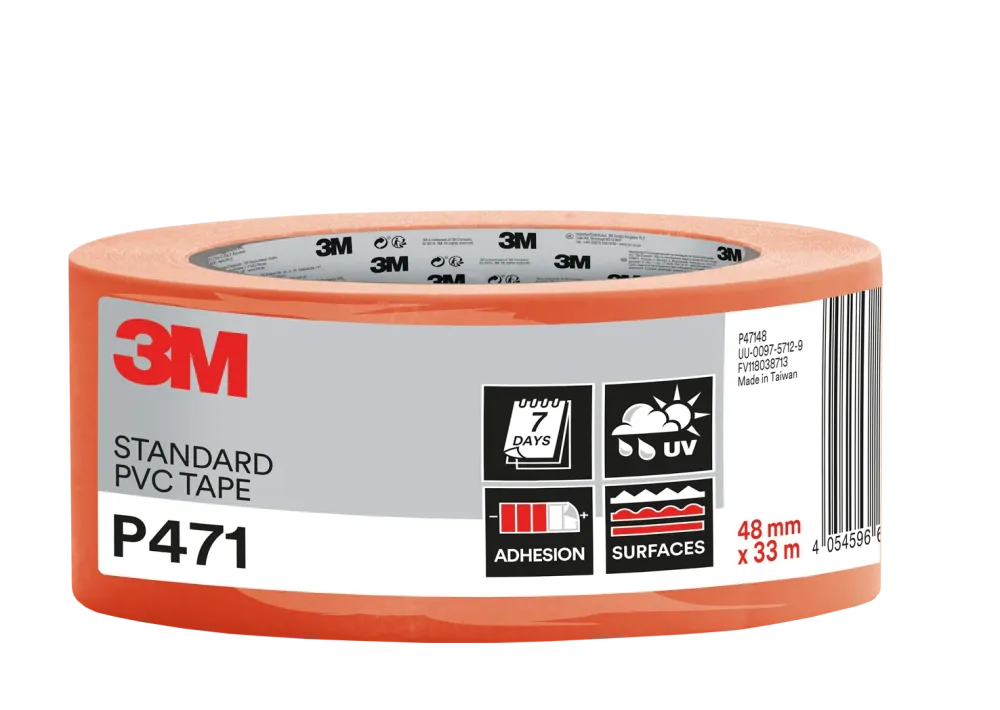 3M™ P471R - VINYLE Souple Adhésif Tous Travaux Qualité Professionnelle 33x48mm Orange 33m x 48mm