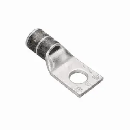 Burndy YAL2CT38 2 AWG 3/8" Stud 1 Hole Inspection Window Short Barrel Effet cuivre Terminal Lug (Pack 25)