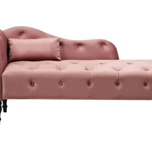 Coffre de rangement Left Hand En velours Chaise Lounge Pink IVRY
