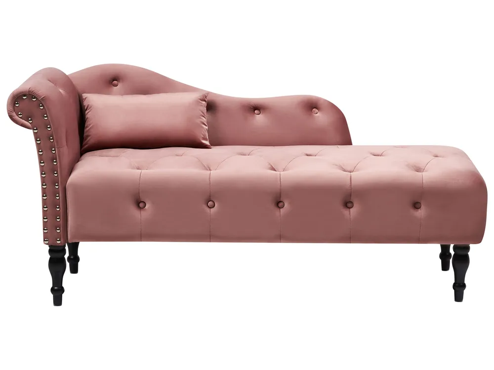 Coffre de rangement Left Hand En velours Chaise Lounge Pink IVRY