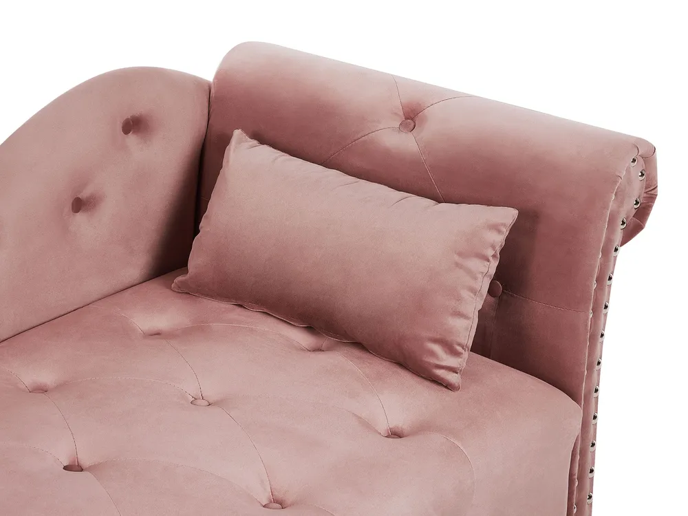Coffre de rangement Left Hand En velours Chaise Lounge Pink IVRY