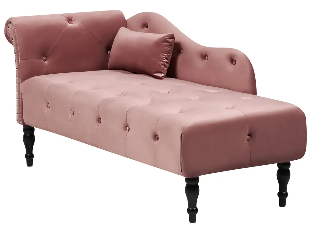 Coffre de rangement Left Hand En velours Chaise Lounge Pink IVRY