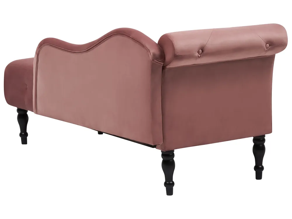 Coffre de rangement Left Hand En velours Chaise Lounge Pink IVRY