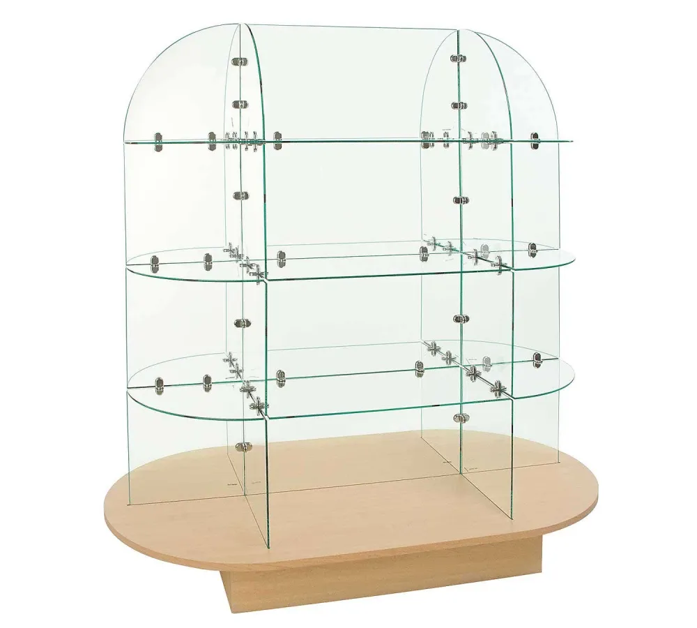 54" Glass Merchandiser Oval Base Econoco WDGLOVMP