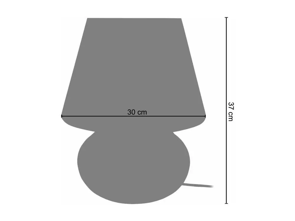 Lampe poser, champignon verre bleu 37 cm.