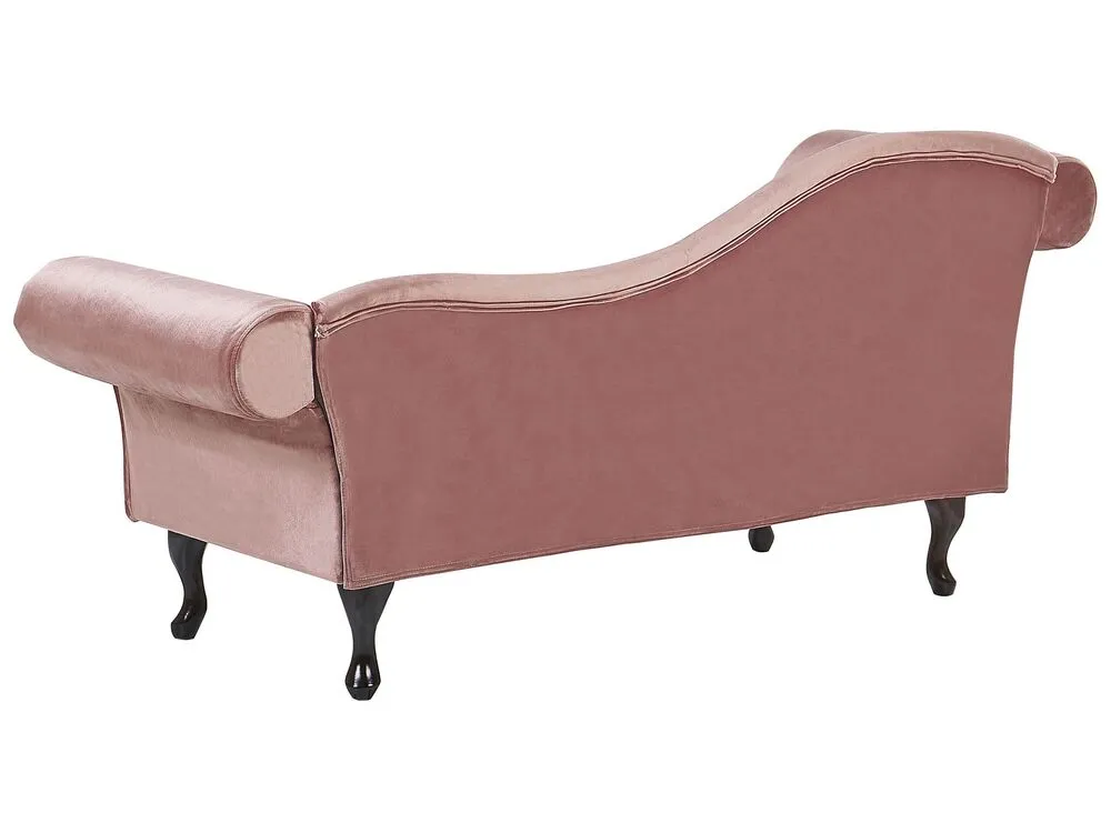 Left Hand Chaise Lounge Velvet Rose vif LATTES
