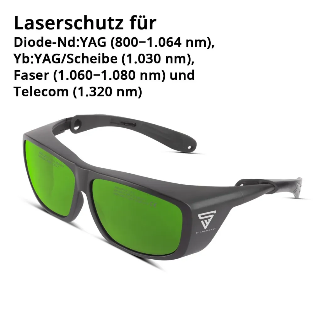 Lunettes de protection laser en acier | Lunettes laser | Lunettes de protection | Protection des yeux selon DIN en 207 pou...