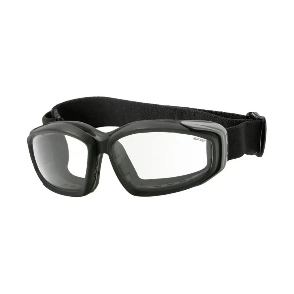 Lunettes de protection militaires britanniques originales V12, verres interchangeables, noires - Conforme aux Normes