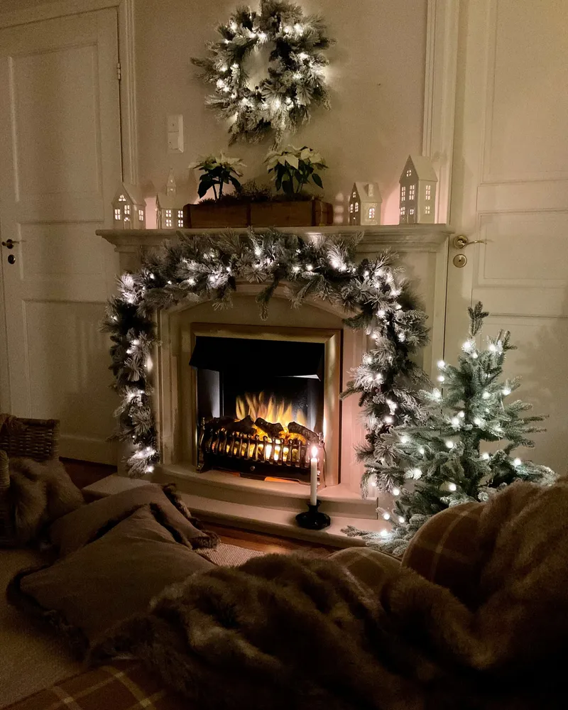 Pre-Lit Snowy Christmas Wreath ⌀ 55 cm Blanc pur WHITEHORN