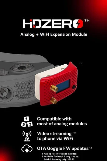 Protection thermique Module d'extension de lunettes HDZero V2 WI-FI + analogique)