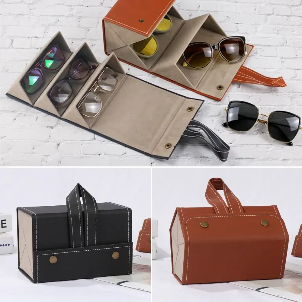Protection thermique Étui en cuir polyuréthane de stockage de lunettes portables - Cuir végétalien - Importé