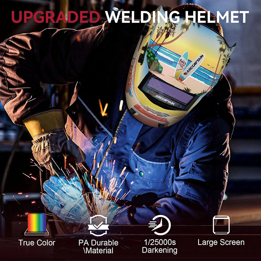 True Color Lens Welding Helmet Tropical Print ClearLite X100 avec Système de verrouillage