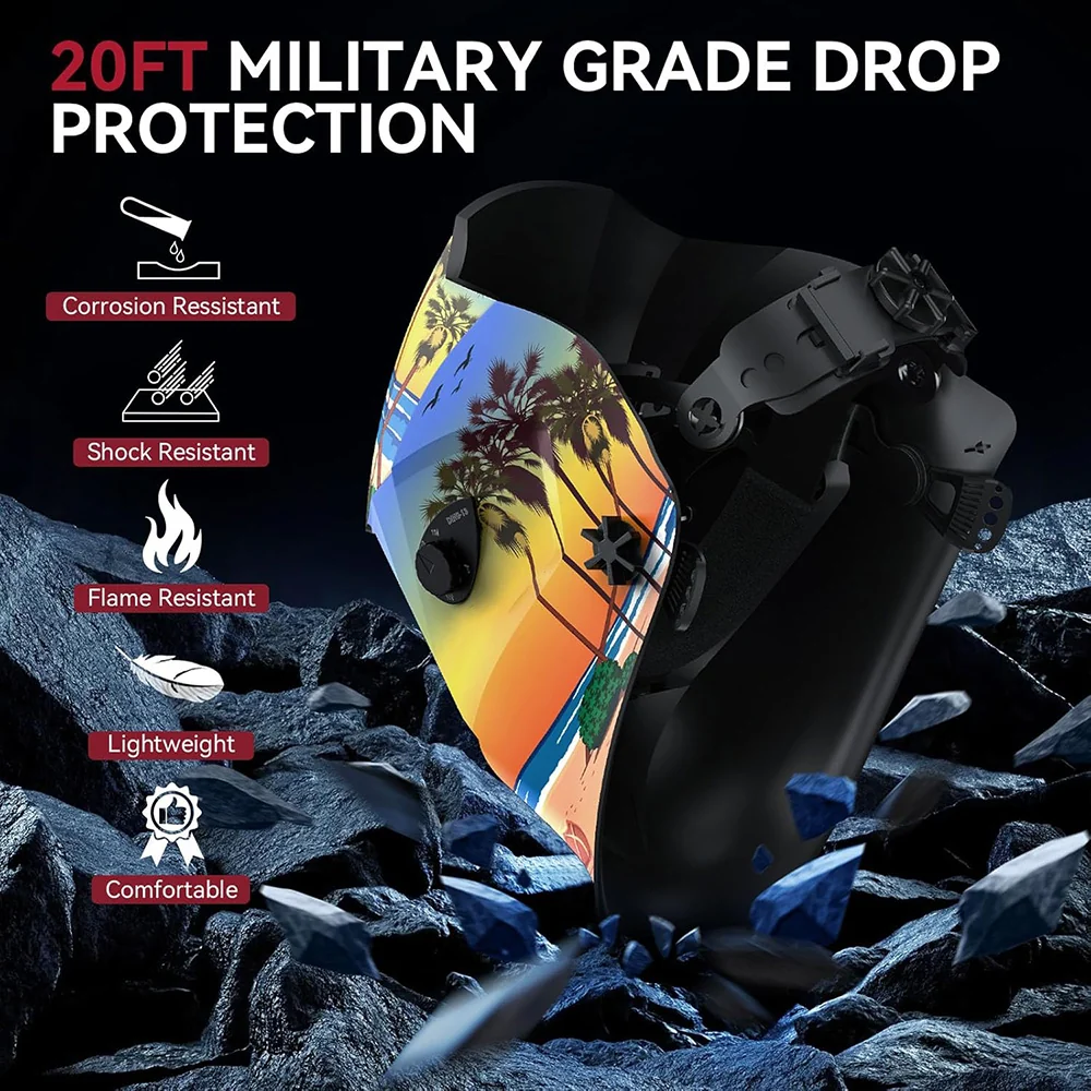 True Color Lens Welding Helmet Tropical Print ClearLite X100 avec Système de verrouillage