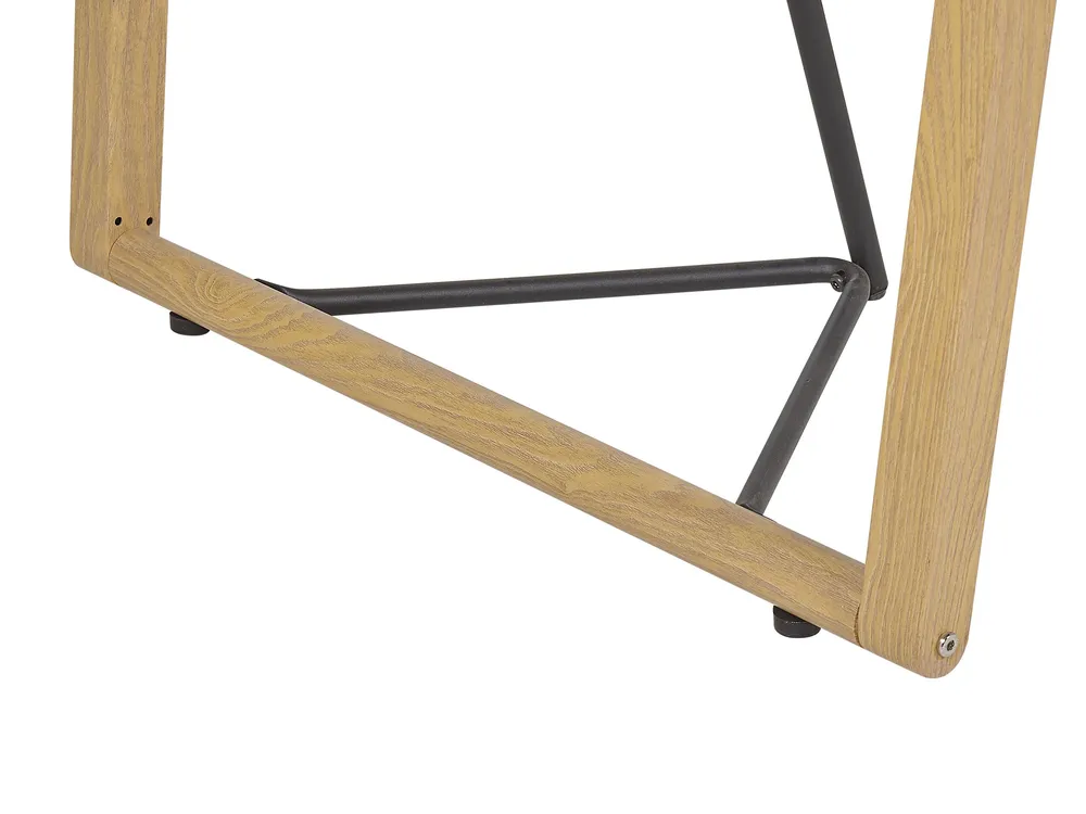 En verre Top Dining Table 140 x 80 cm Light Wood TACOMA