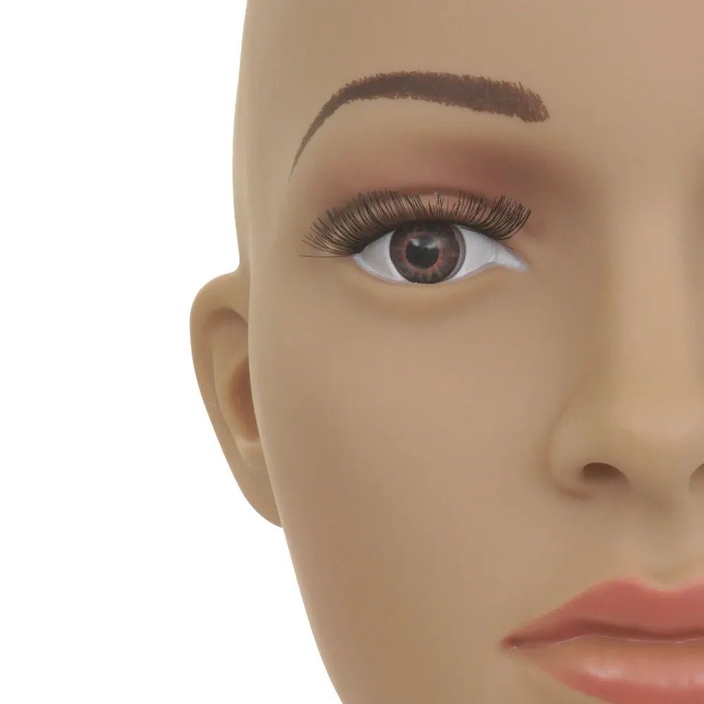 Tête de mannequin pivote à 360° présentation de perruques bijoux lunettes femme 55 cm 04_0008614