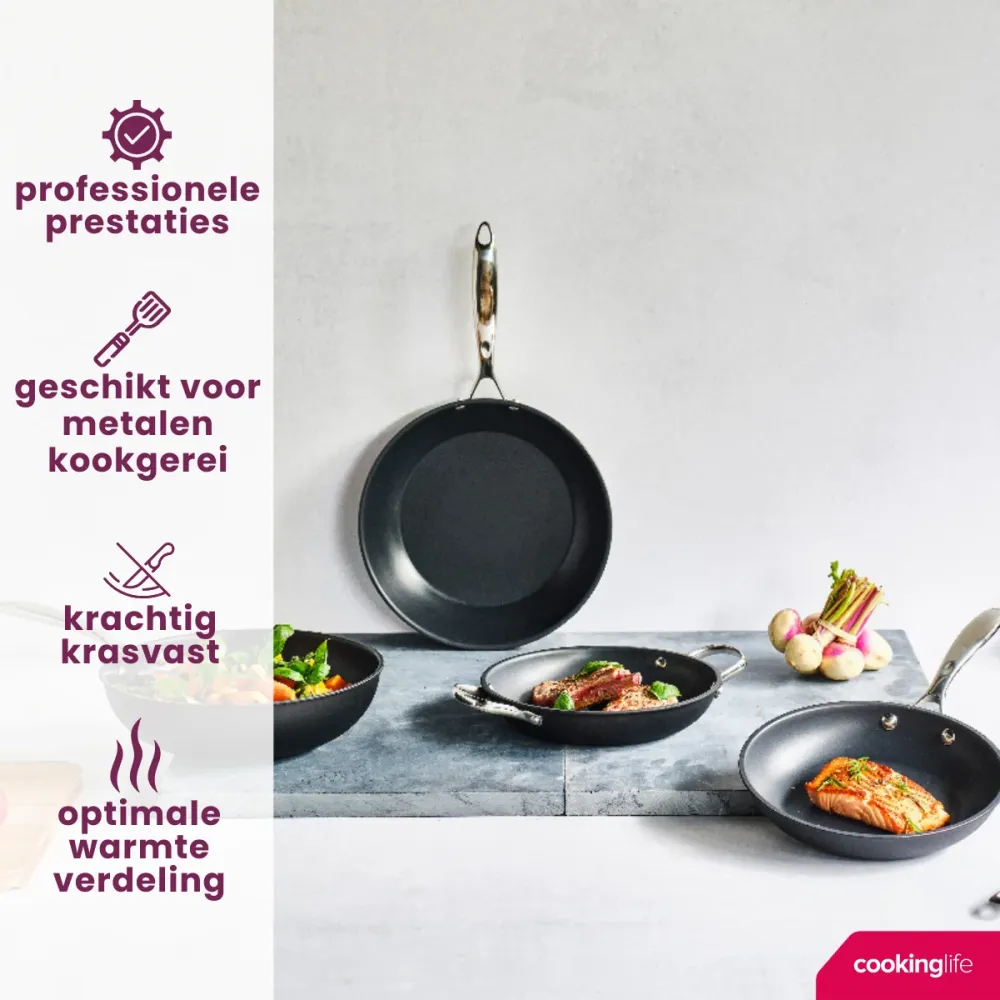 Cookinglife Koekenpan Revolt ø 28 cm - keramische anti-aanbaklaag - geschikt voor alle warmtebronnen