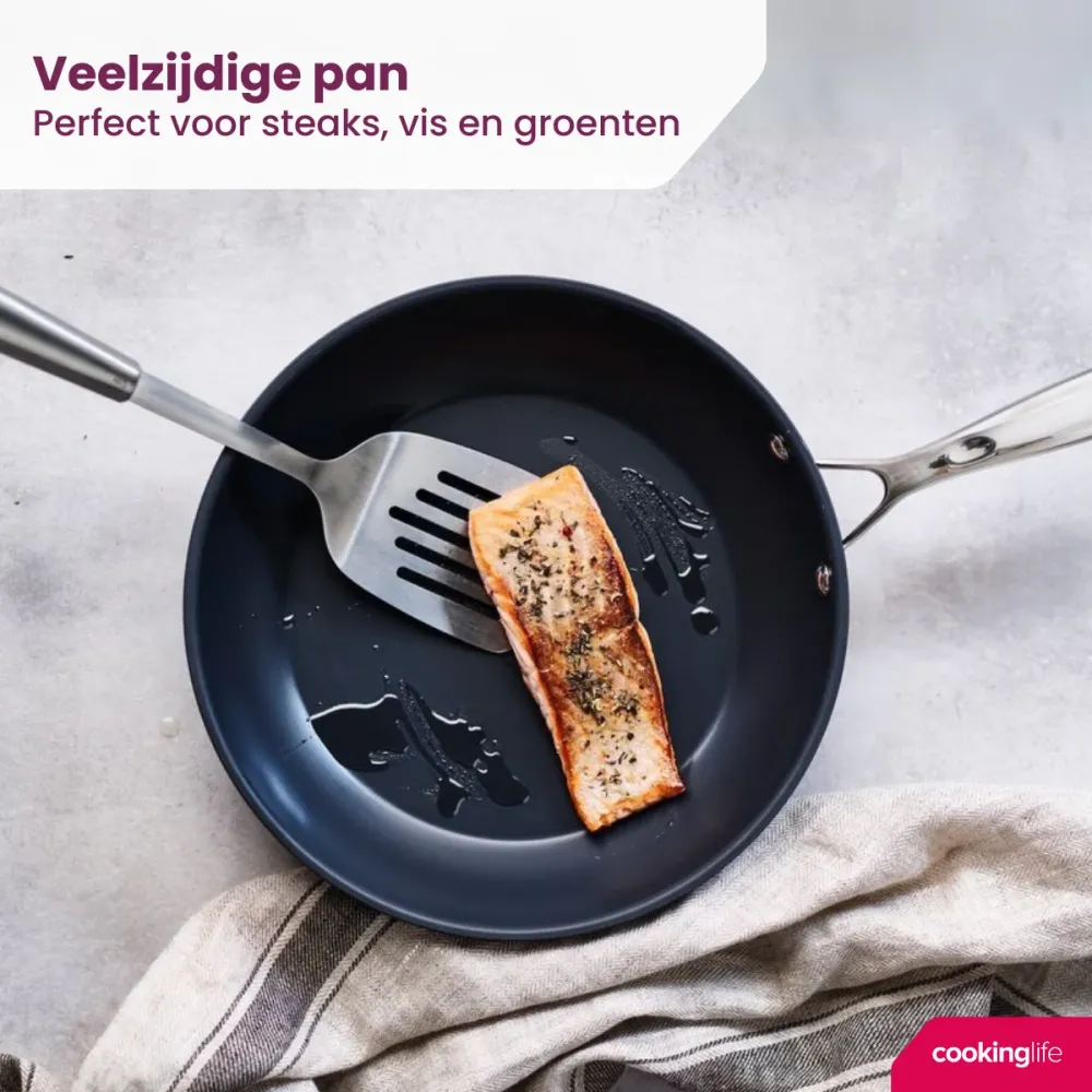 Cookinglife Koekenpan Revolt ø 28 cm - keramische anti-aanbaklaag - geschikt voor alle warmtebronnen