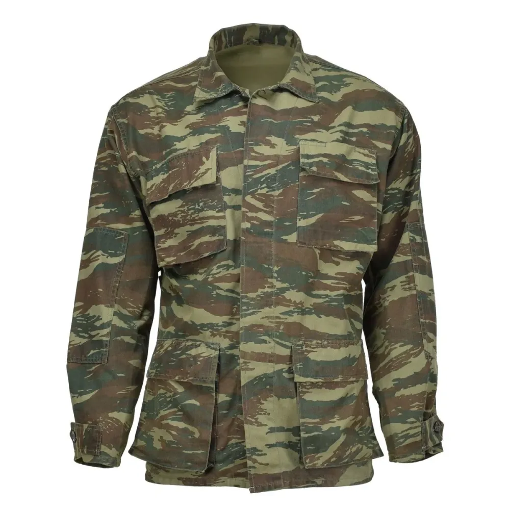 Filet de sécurité Véritable veste militaire grecque solide de combat tactique sur le terrain en camouflage lézard foncé