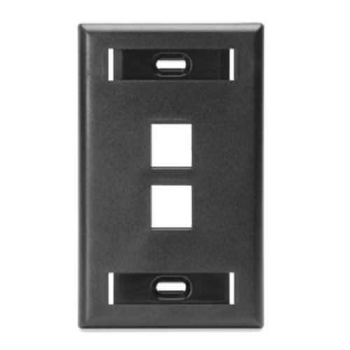 Leviton Single-Gang QUICKPORT Wallplate ID Windows 42080-2ES