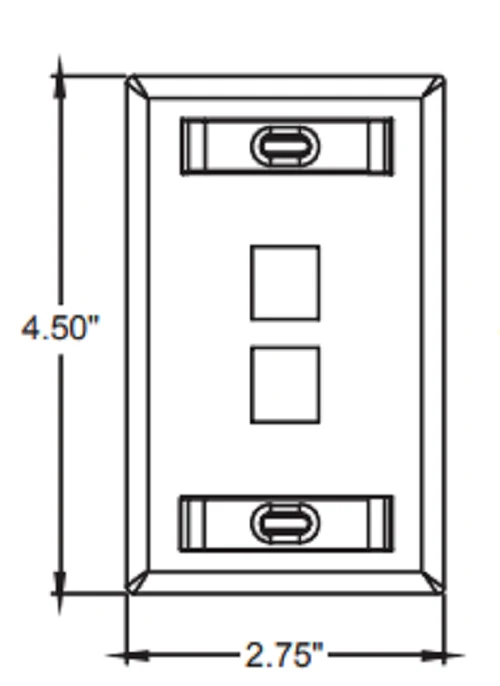 Leviton Single-Gang QUICKPORT Wallplate ID Windows 42080-2ES