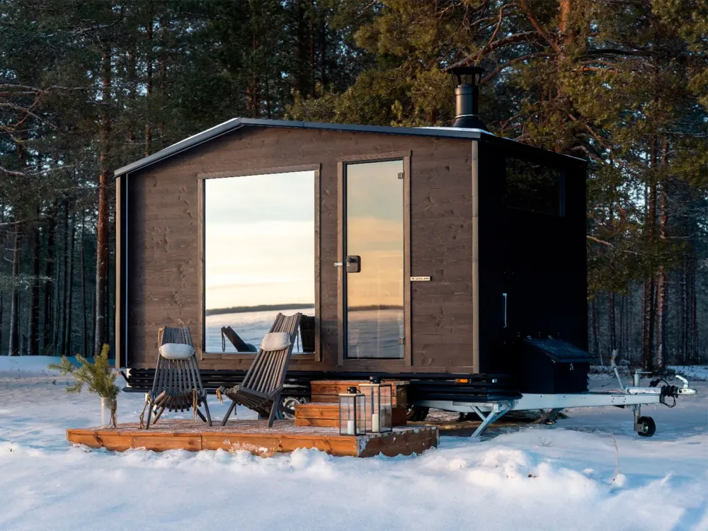 Spacious mobile sauna Lapelland Wagon M (Type C) 10–12 people