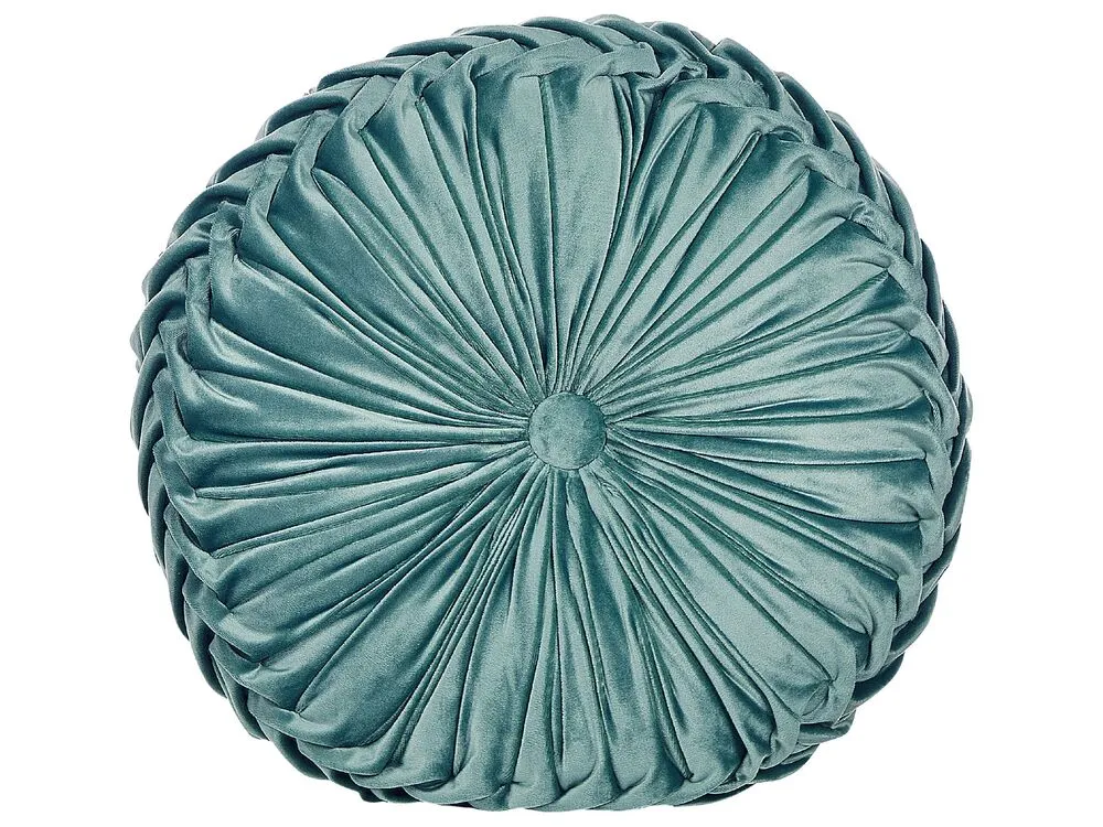 Velvet Cushion Pleats ⌀ 40 cm Sarcelle UDALA