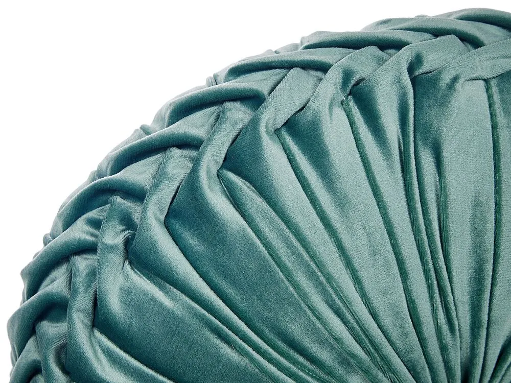 Velvet Cushion Pleats ⌀ 40 cm Sarcelle UDALA