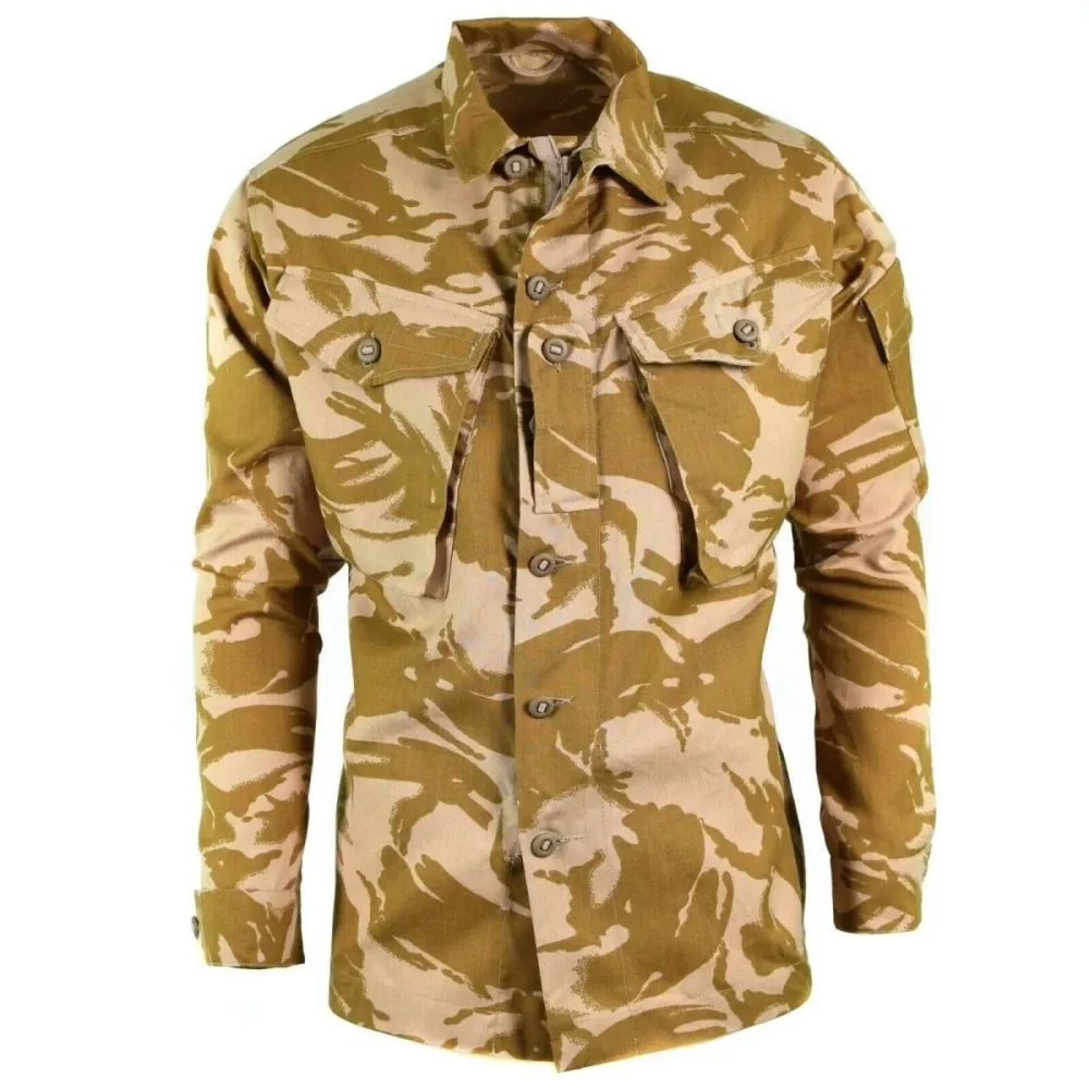 Veste de combat militaire originale de l'armée britannique, camouflage du désert, chemises résistantes au feu Coffre rigid...