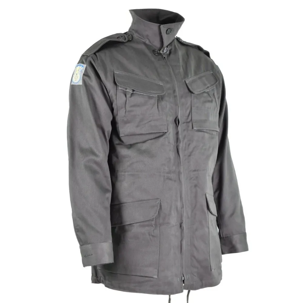Veste de combat originale de l'armée danoise M71, surplus militaire gris du Danemark Taille Universelle