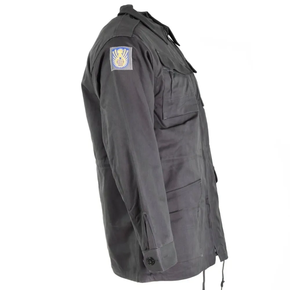 Veste de combat originale de l'armée danoise M71, surplus militaire gris du Danemark Taille Universelle