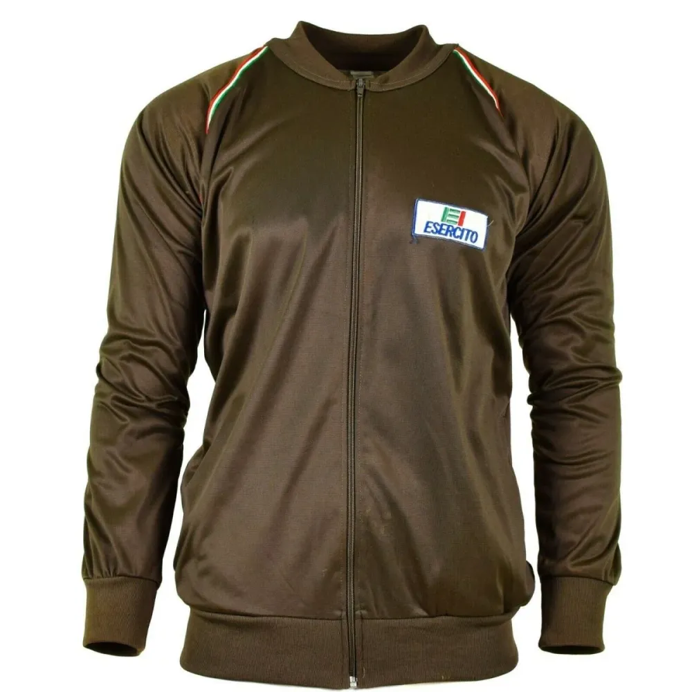 Veste de survêtement d'entraînement de l'armée italienne authentique, veste de sport militaire nostalgique Kit de fixation...