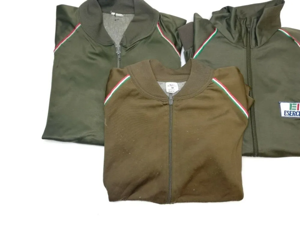 Veste de survêtement d'entraînement de l'armée italienne authentique, veste de sport militaire nostalgique Kit de fixation...