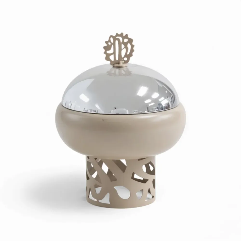 400ml Sugar Bowl Beige & Inoxydable Steel