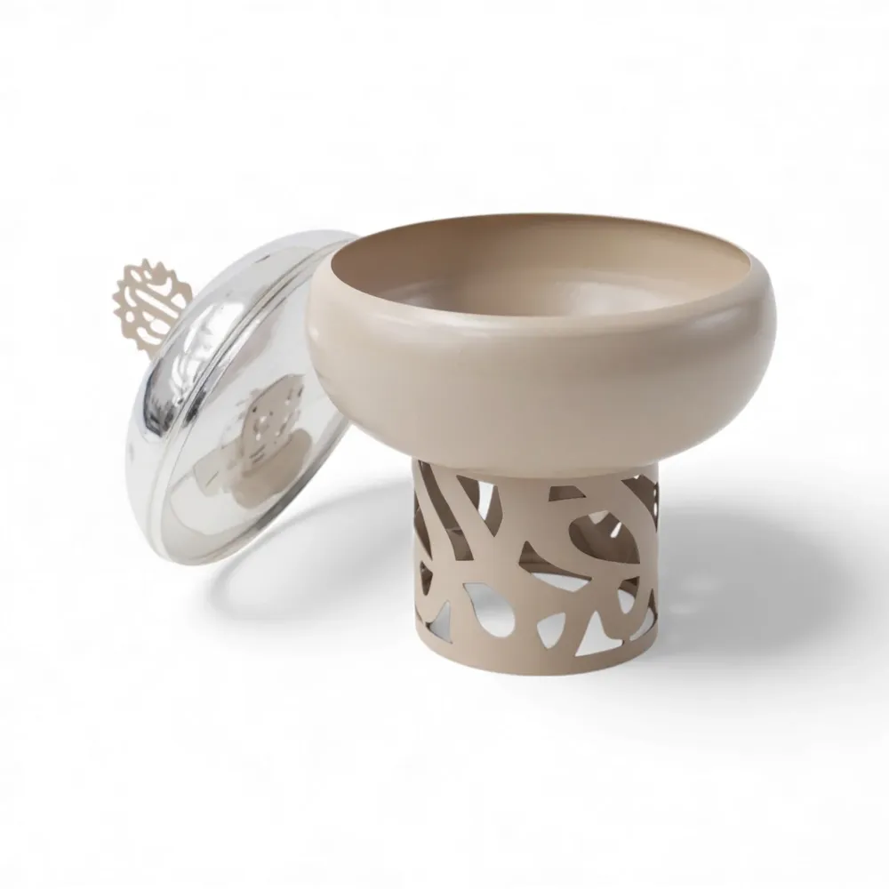 400ml Sugar Bowl Beige & Inoxydable Steel